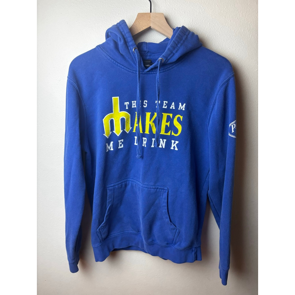 Seattle Mariners MLB baseball jersey Blue "This Team Makes Me Drink" Hoodie S